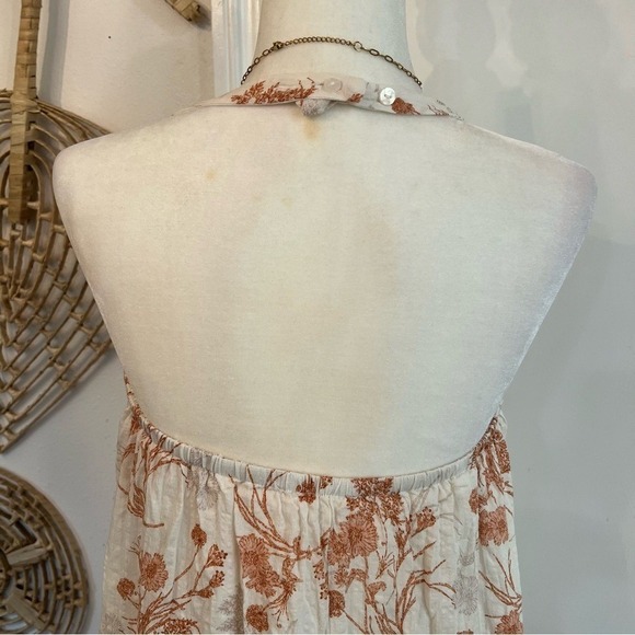 Promisa Wild Flowers Halter Mini Dress Cutout Tie Front Cotton Rayon Boho Y2K M‎ - Picture 10 of 15